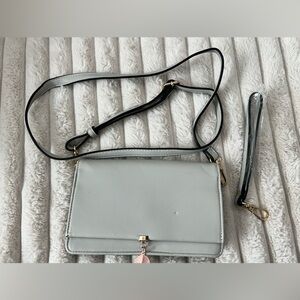 Light Gray Crossbody Bag with Detachable Strap - Unbranded